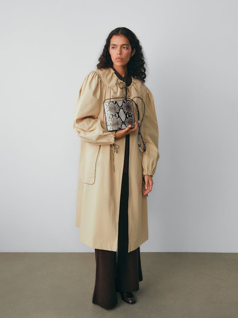 Mini Cylinder Bag “black and white python”