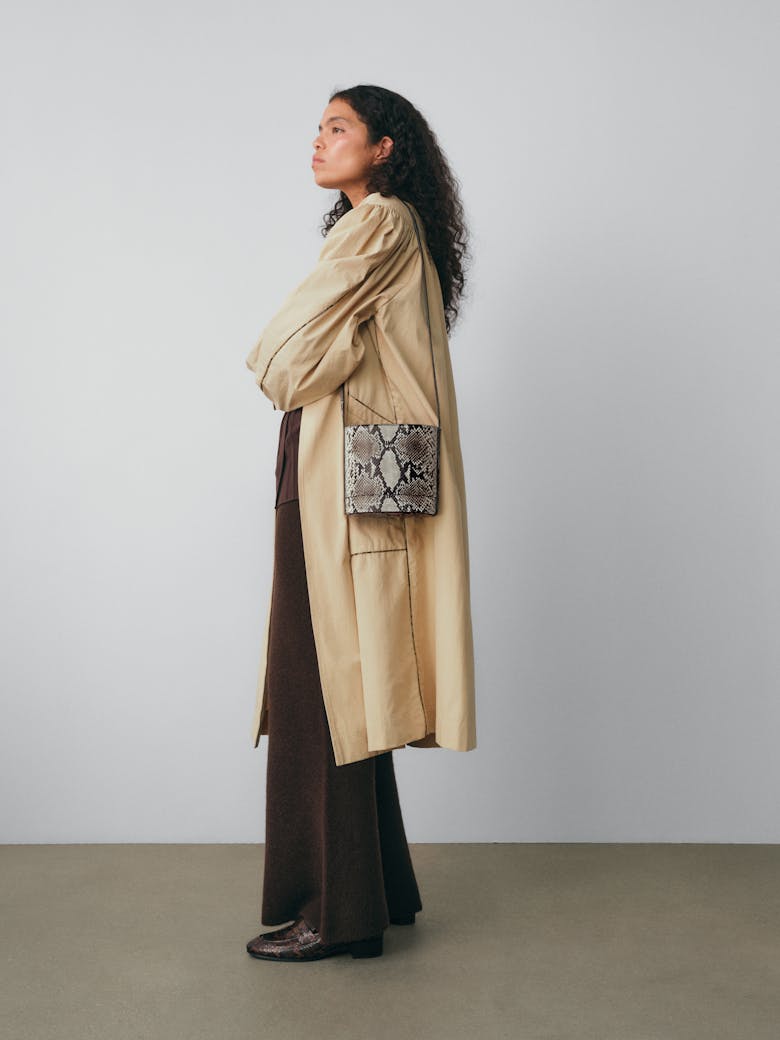 Mini Cylinder Bag “black and white python”