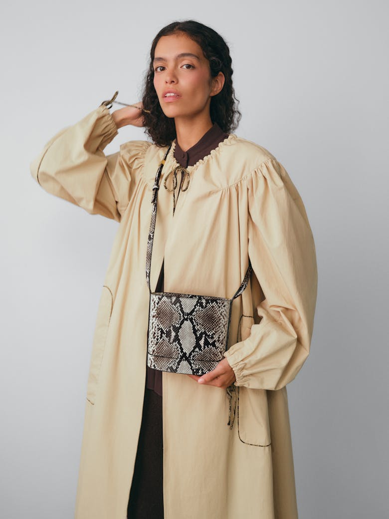 Mini Cylinder Bag “black and white python”