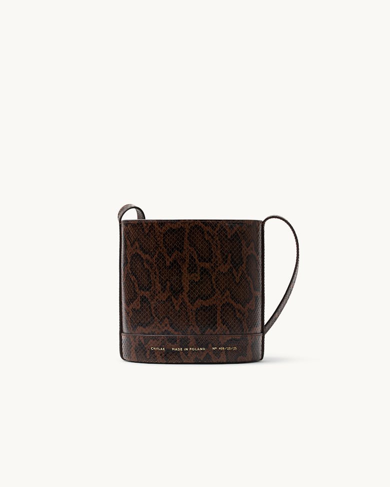 Mini Cylinder Bag “brown python”