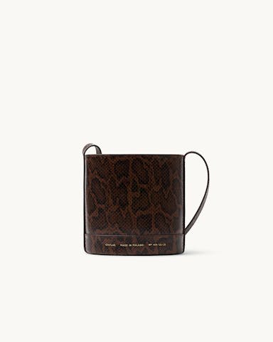 Mini Cylinder Bag “brown python”