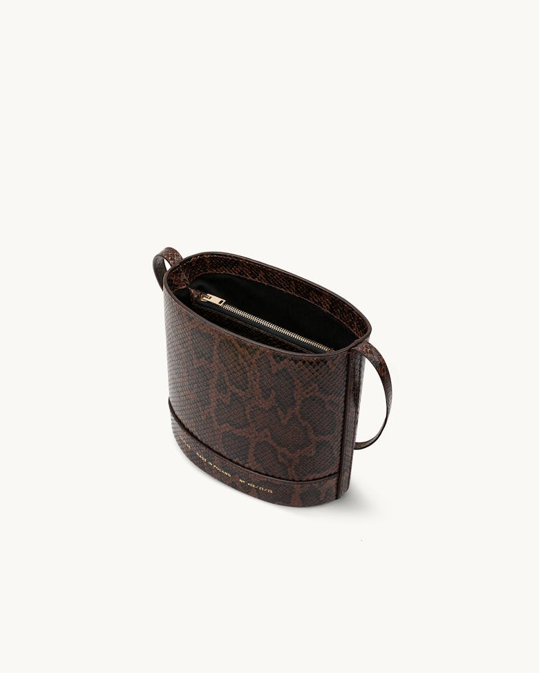 Mini Cylinder Bag “brown python”