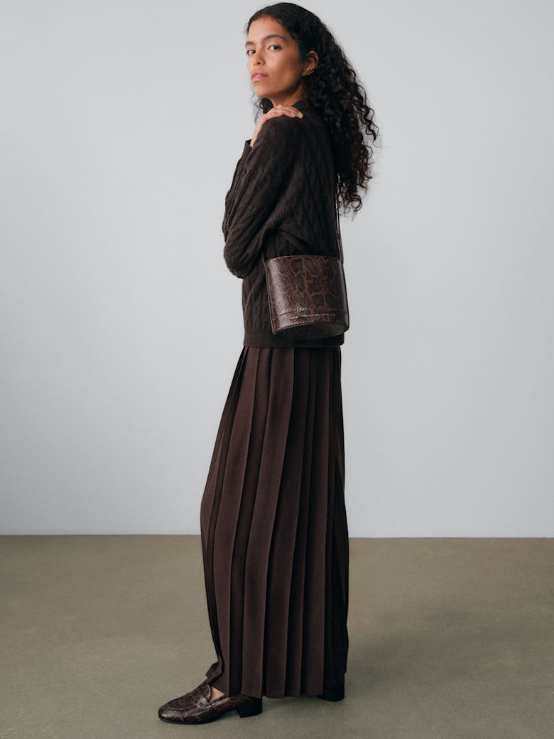 Mini Cylinder Bag “brown python”