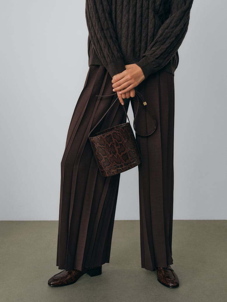 Mini Cylinder Bag “brown python”