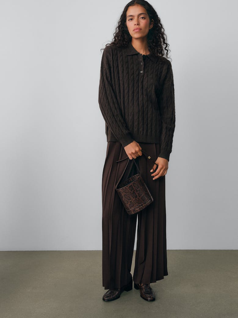 Mini Cylinder Bag “brown python”