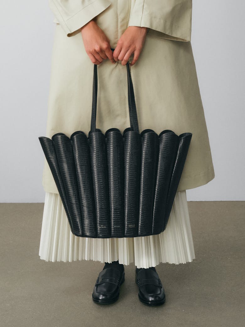 Oversize Shell Bag “black lizard”