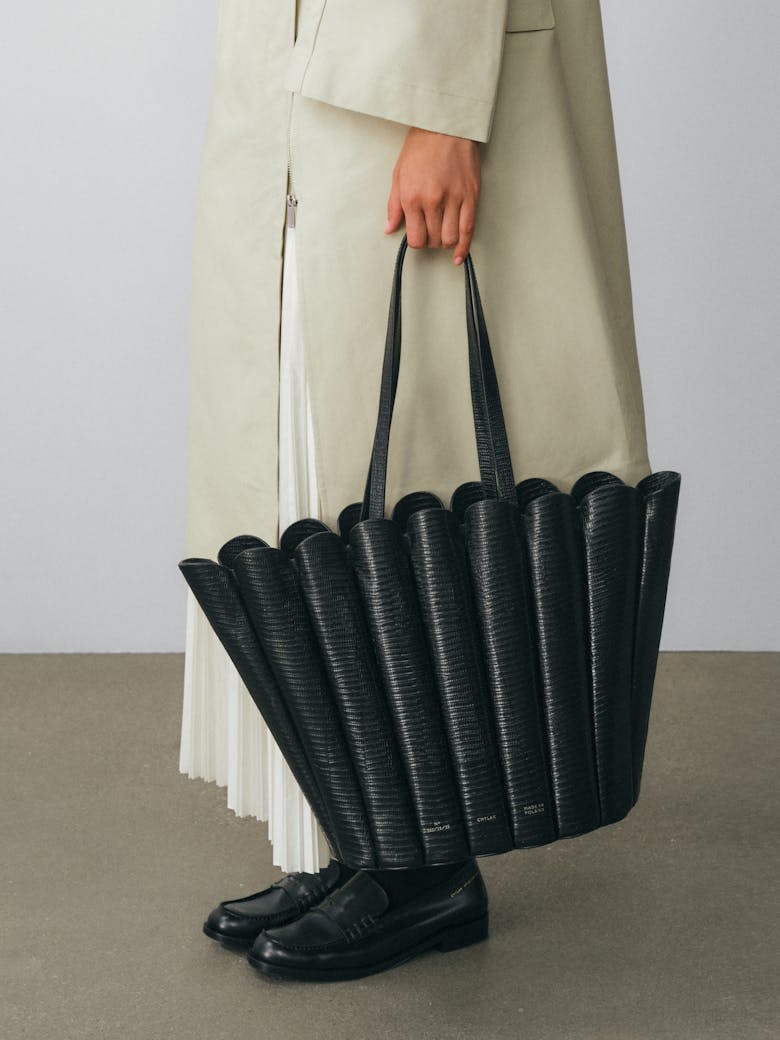 Oversize Shell Bag “black lizard”