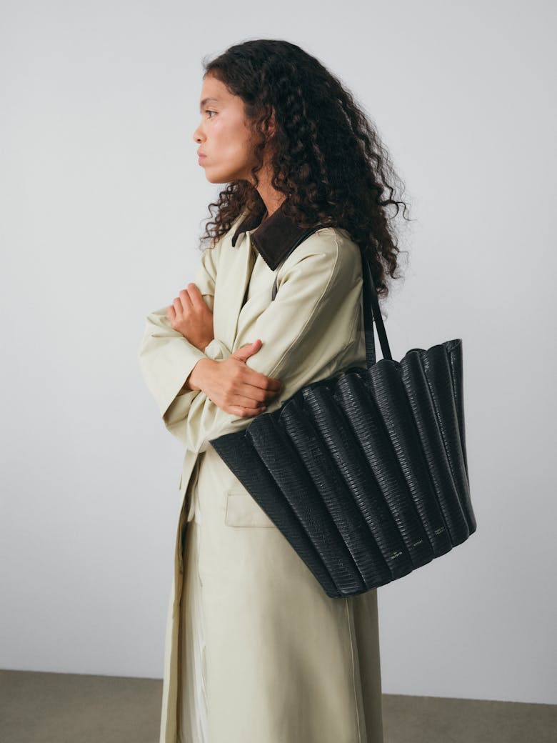 Oversize Shell Bag “black lizard”