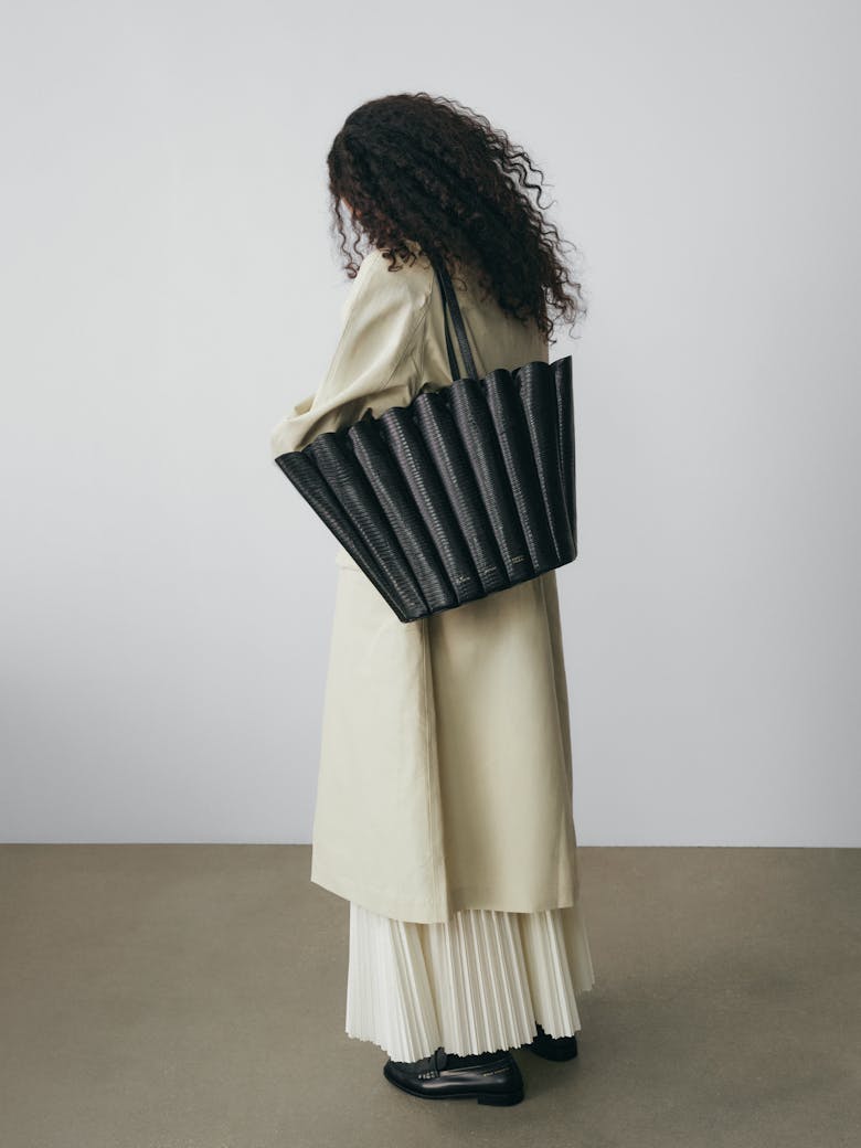 Oversize Shell Bag “black lizard”