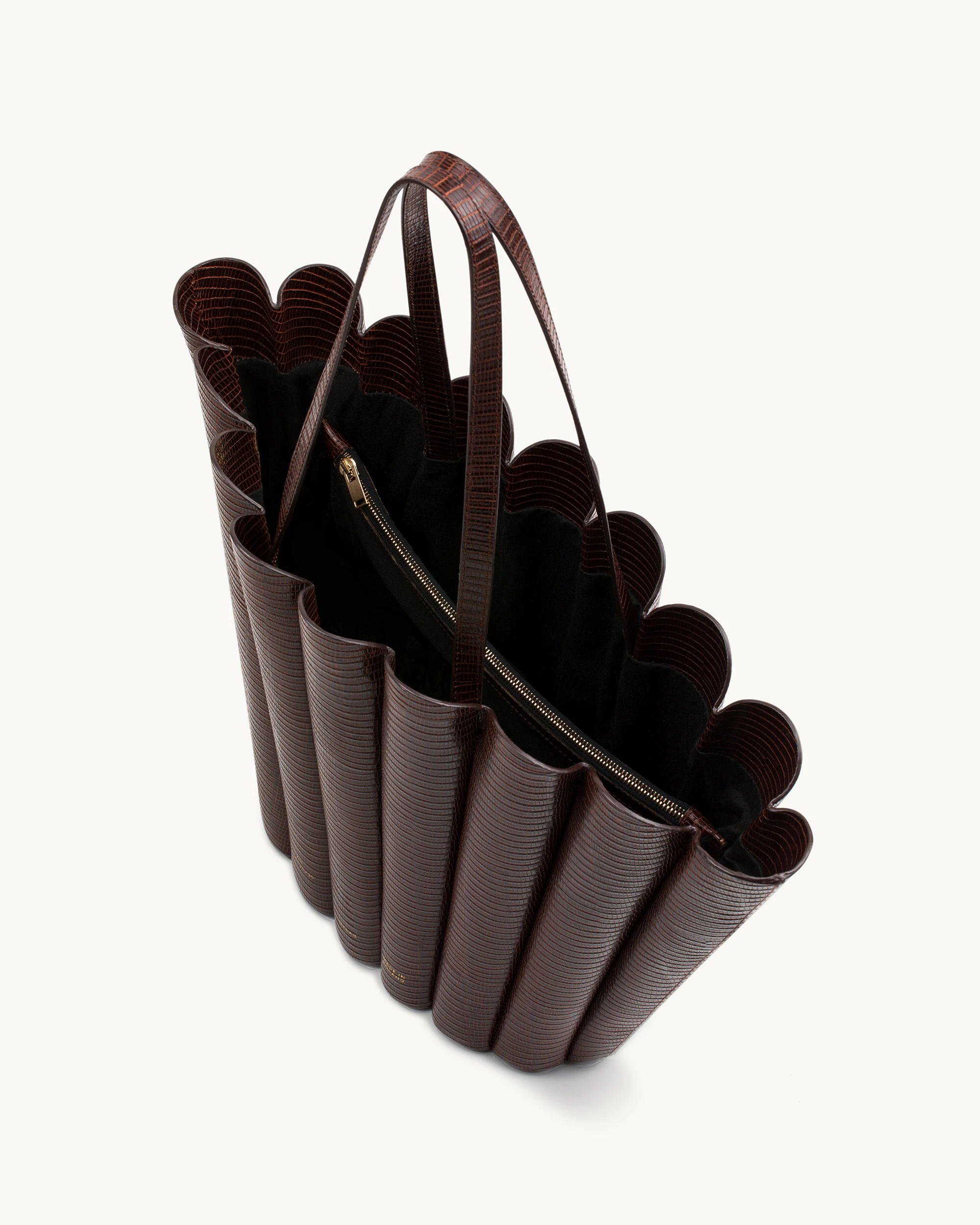 Oversize Shell Bag “brown lizard” - Chylak