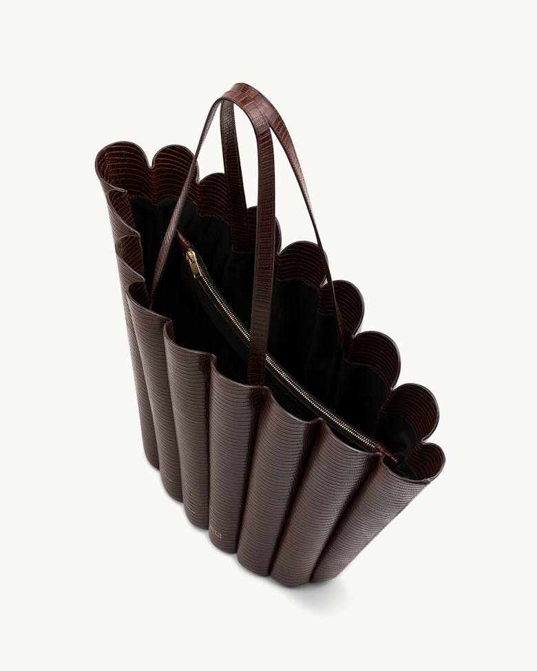 Oversize Shell Bag “brown lizard”