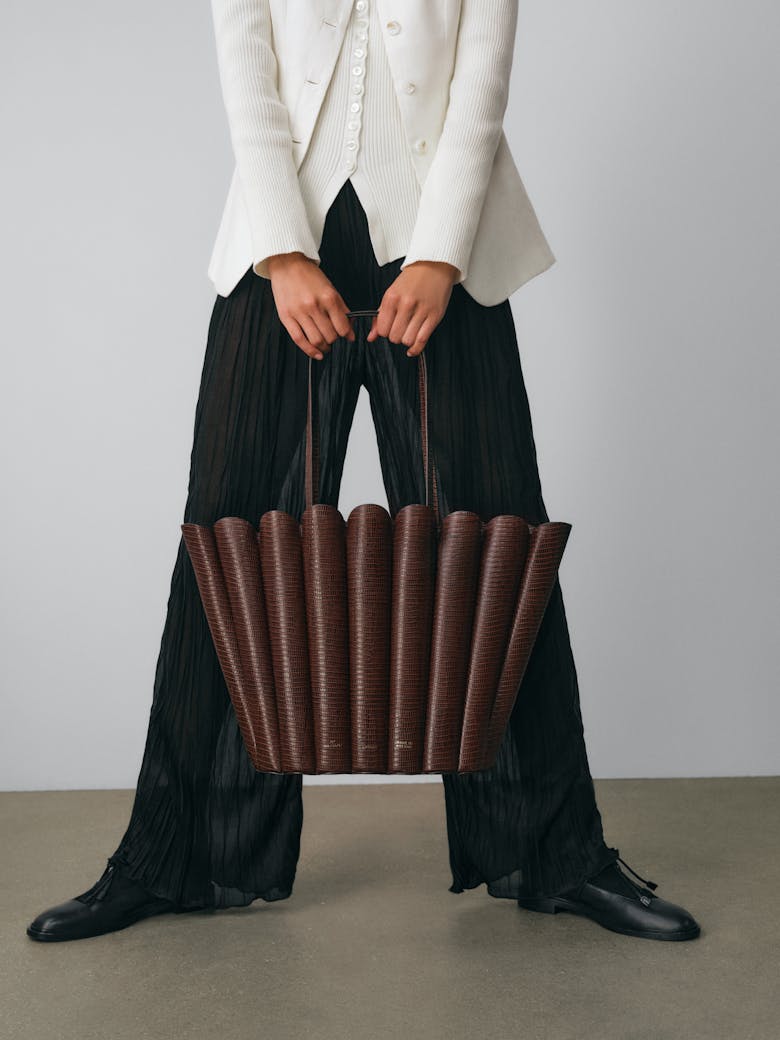 Oversize Shell Bag “brown lizard”