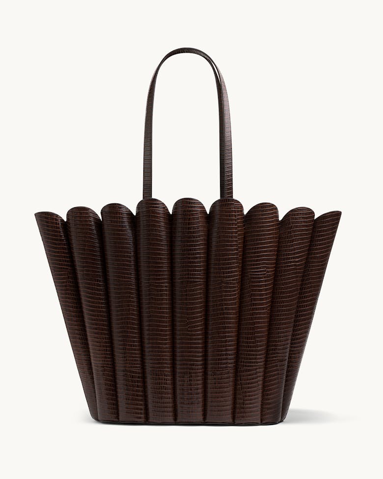 Oversize Shell Bag “brown lizard”