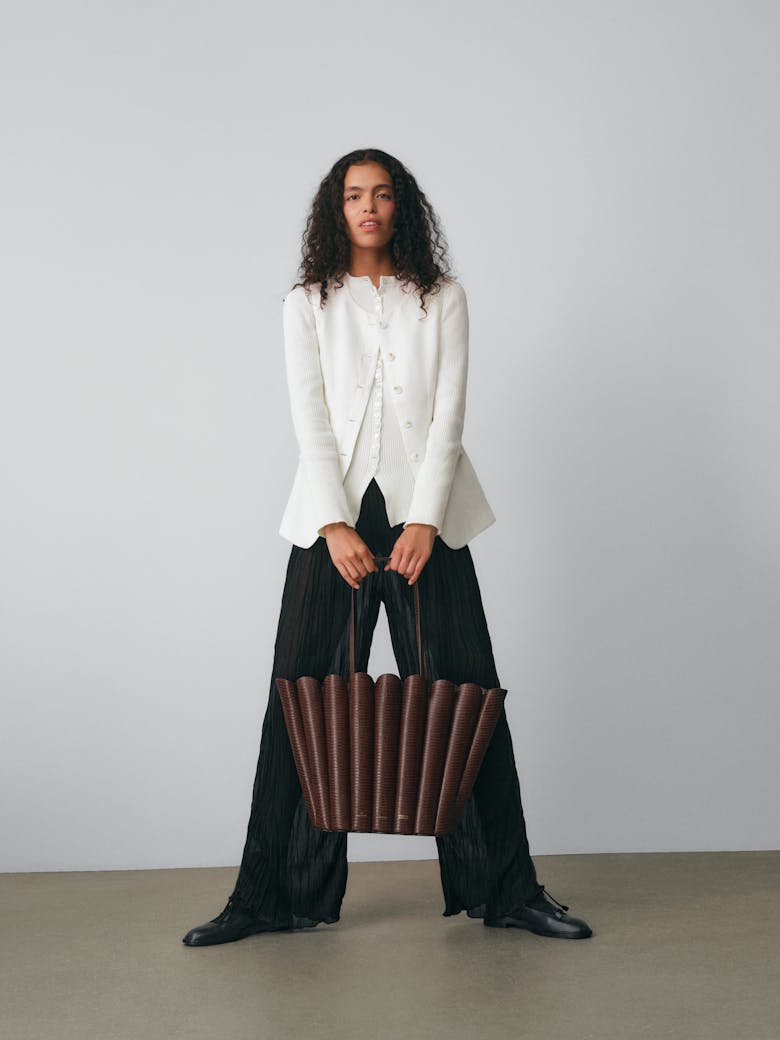 Oversize Shell Bag “brown lizard”