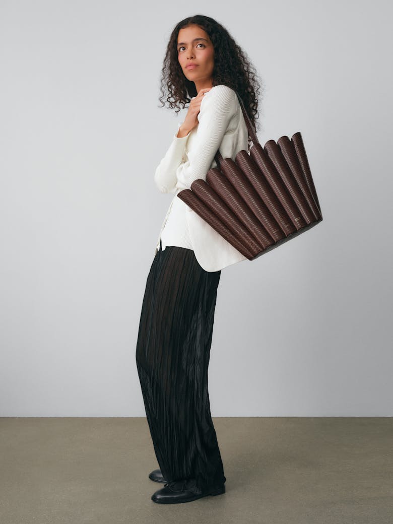 Oversize Shell Bag “brown lizard”