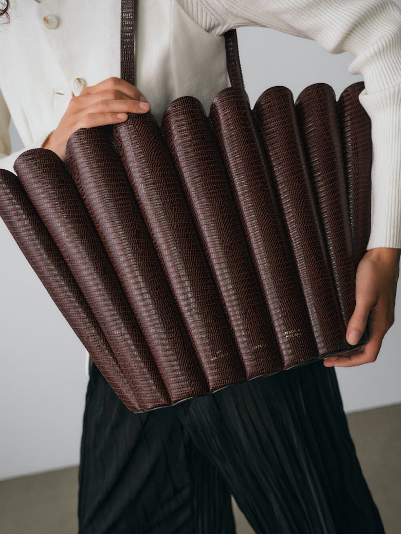 Oversize Shell Bag “brown lizard”