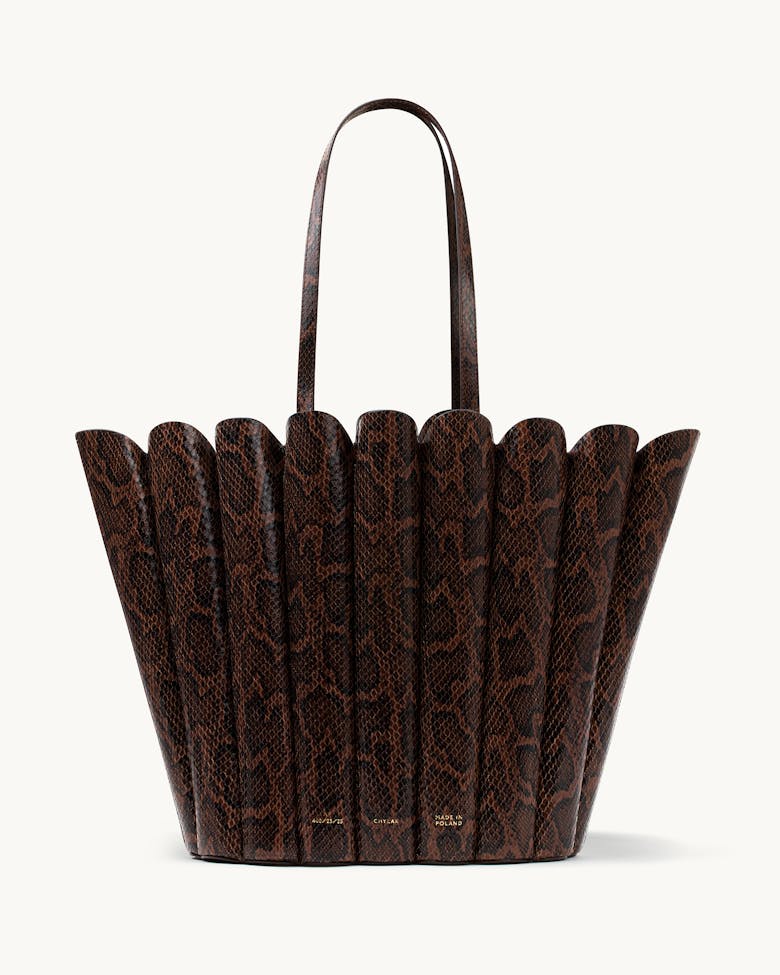 Oversize Shell Bag “brown python”