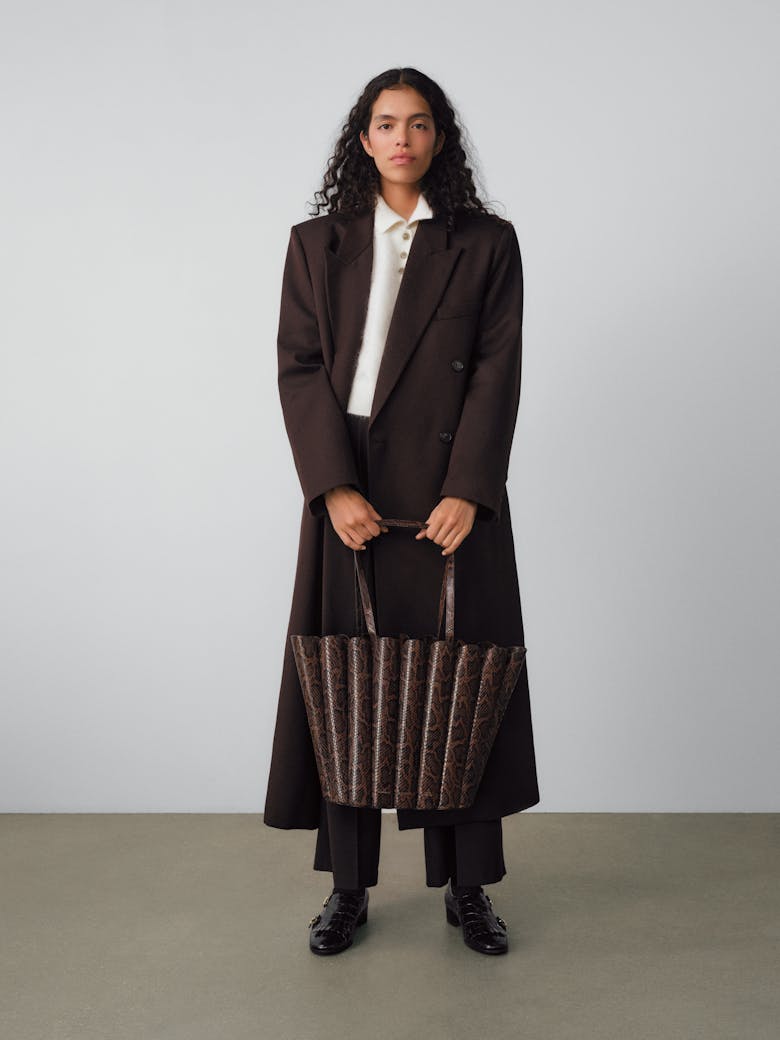 Oversize Shell Bag “brown python”