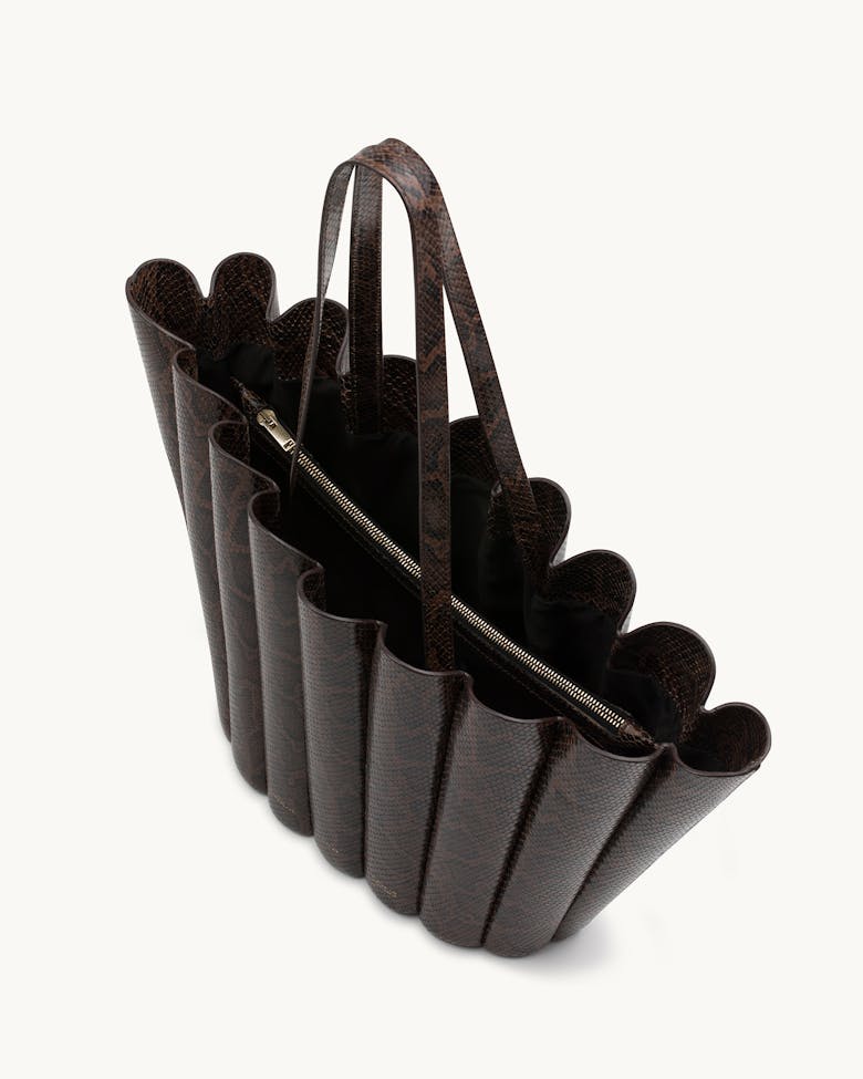 Oversize Shell Bag “brown python”