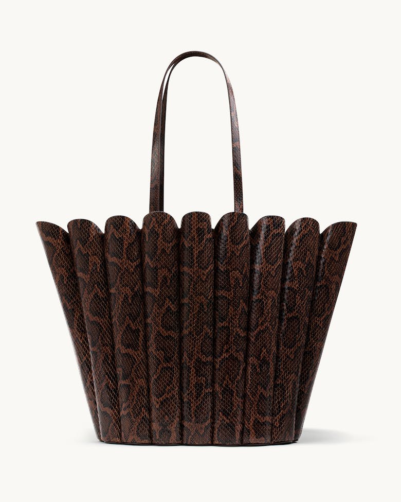Oversize Shell Bag “brown python”