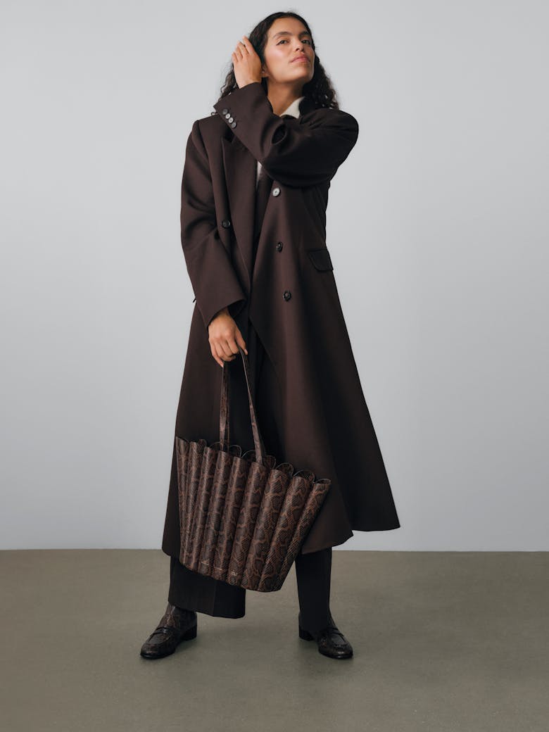 Oversize Shell Bag “brown python”