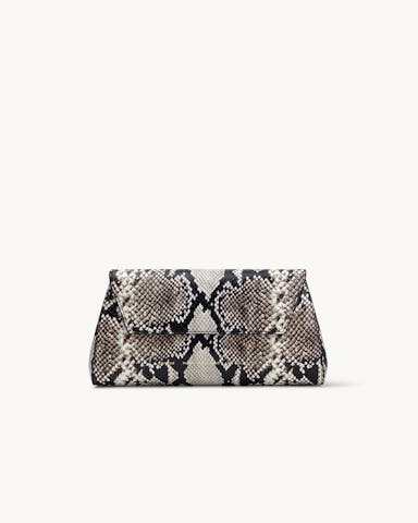 Small Envelope Clutch “black and white python”