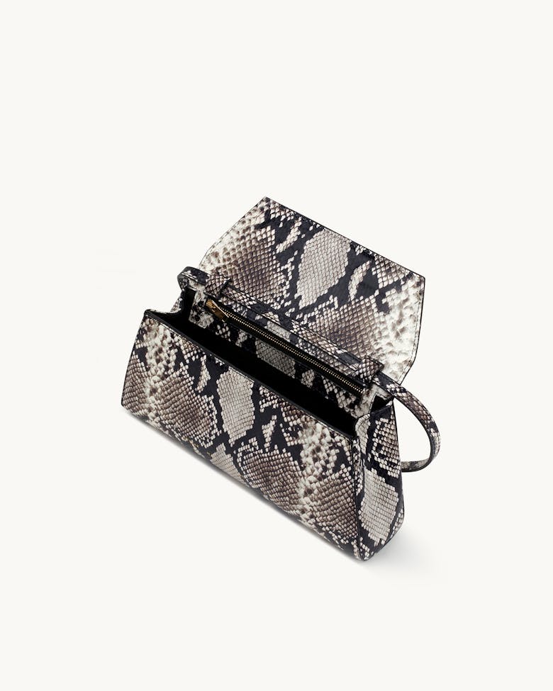 Small Envelope Clutch “black and white python”