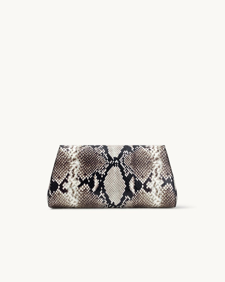 Small Envelope Clutch “black and white python”