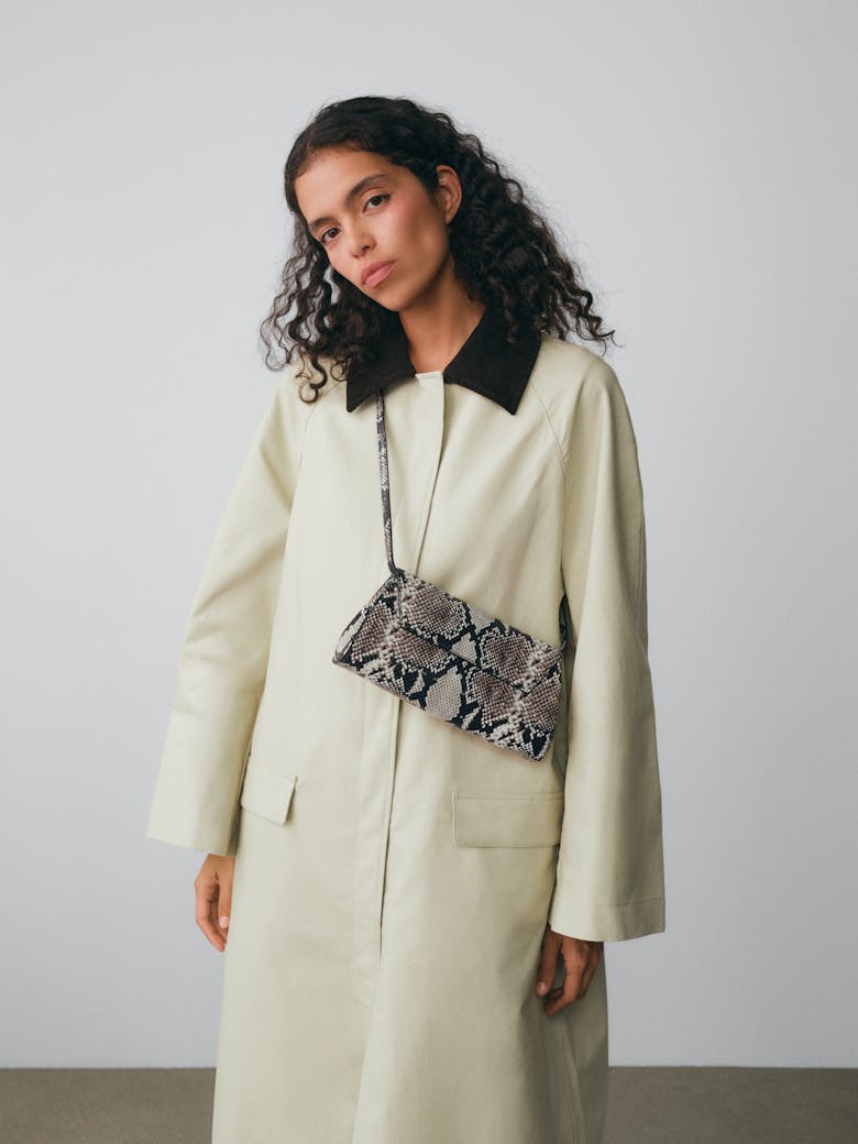 Small Envelope Clutch “black and white python”