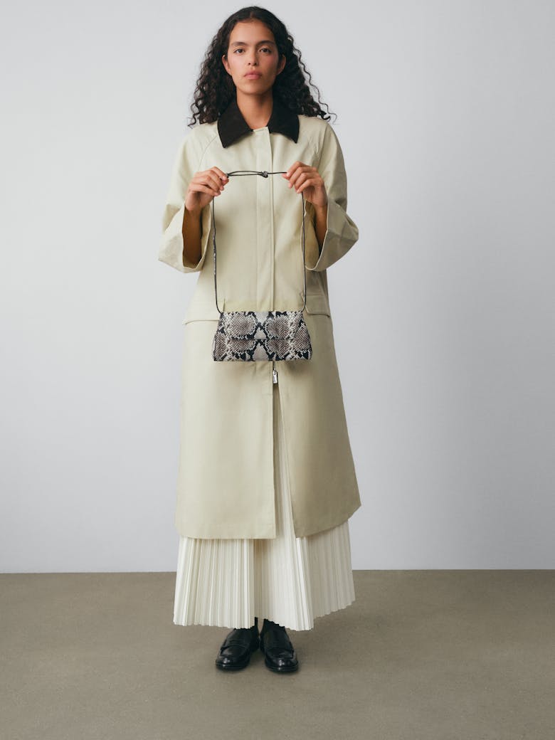 Small Envelope Clutch “black and white python”