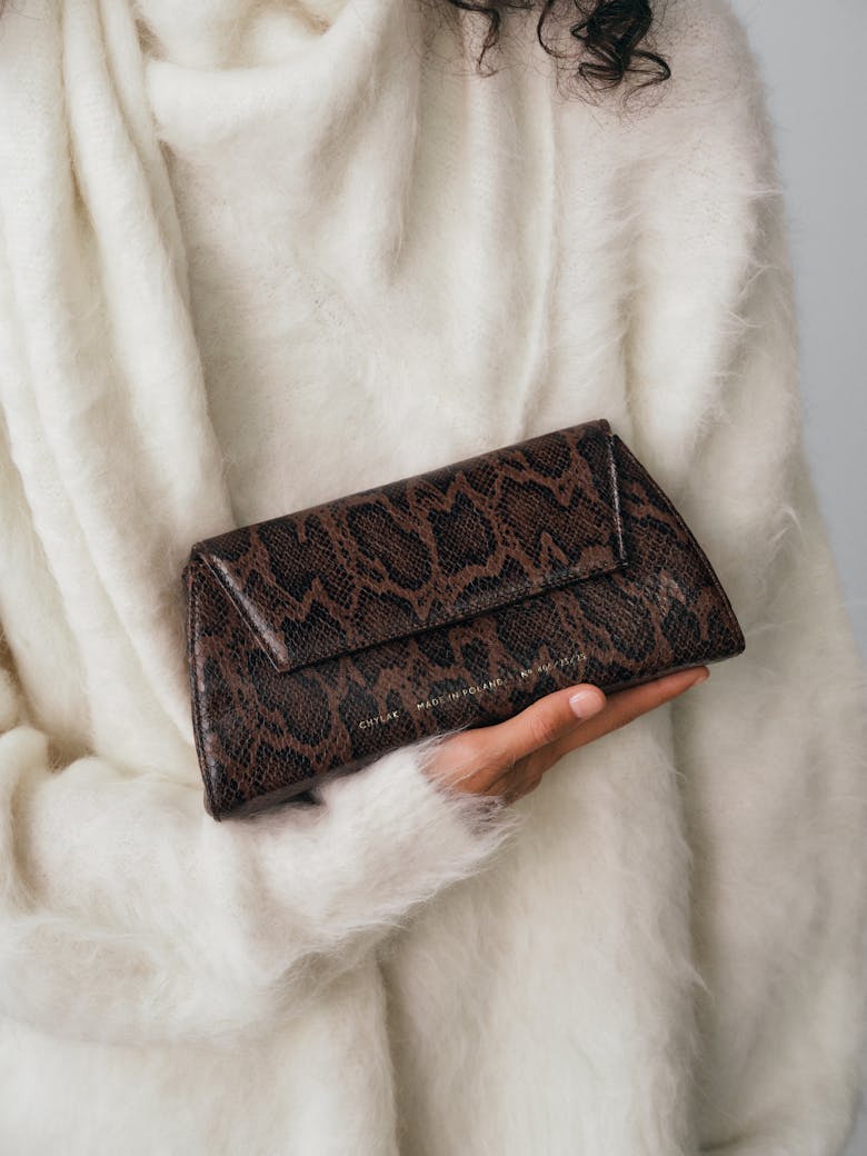 Small Envelope Clutch “brown python”