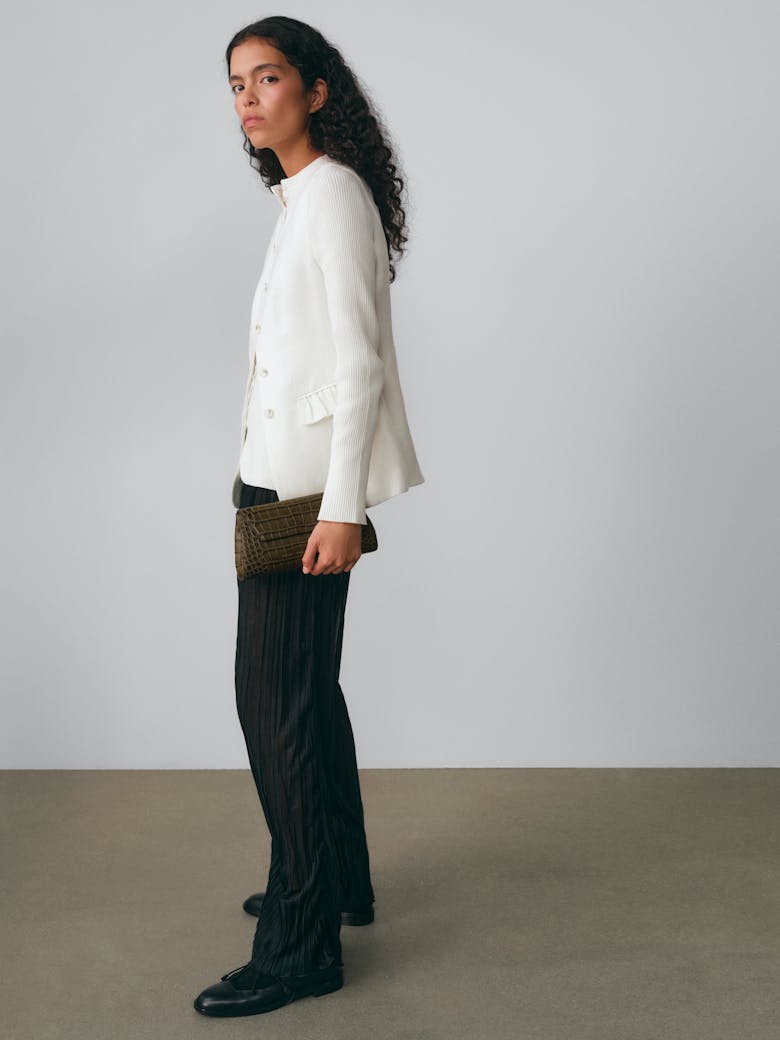 Small Envelope Clutch “olive crocodile”