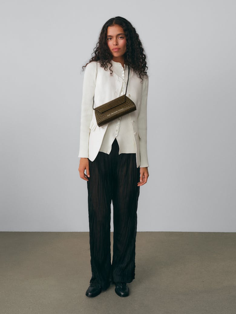 Small Envelope Clutch “olive crocodile”