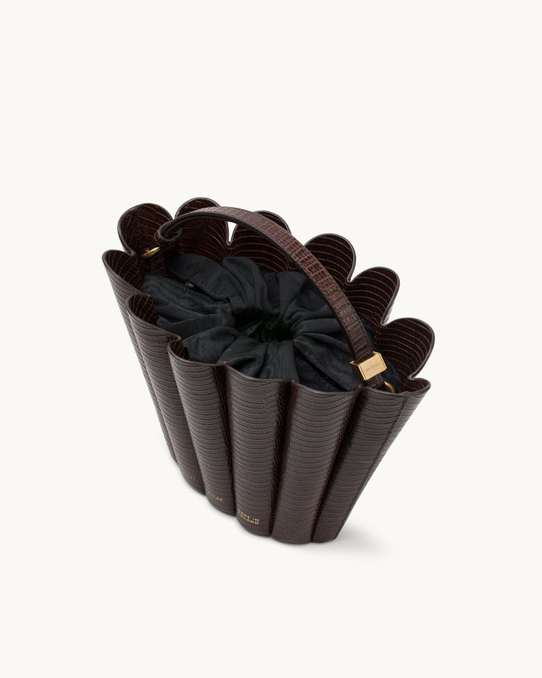 Small Shell Bag “brown lizard”