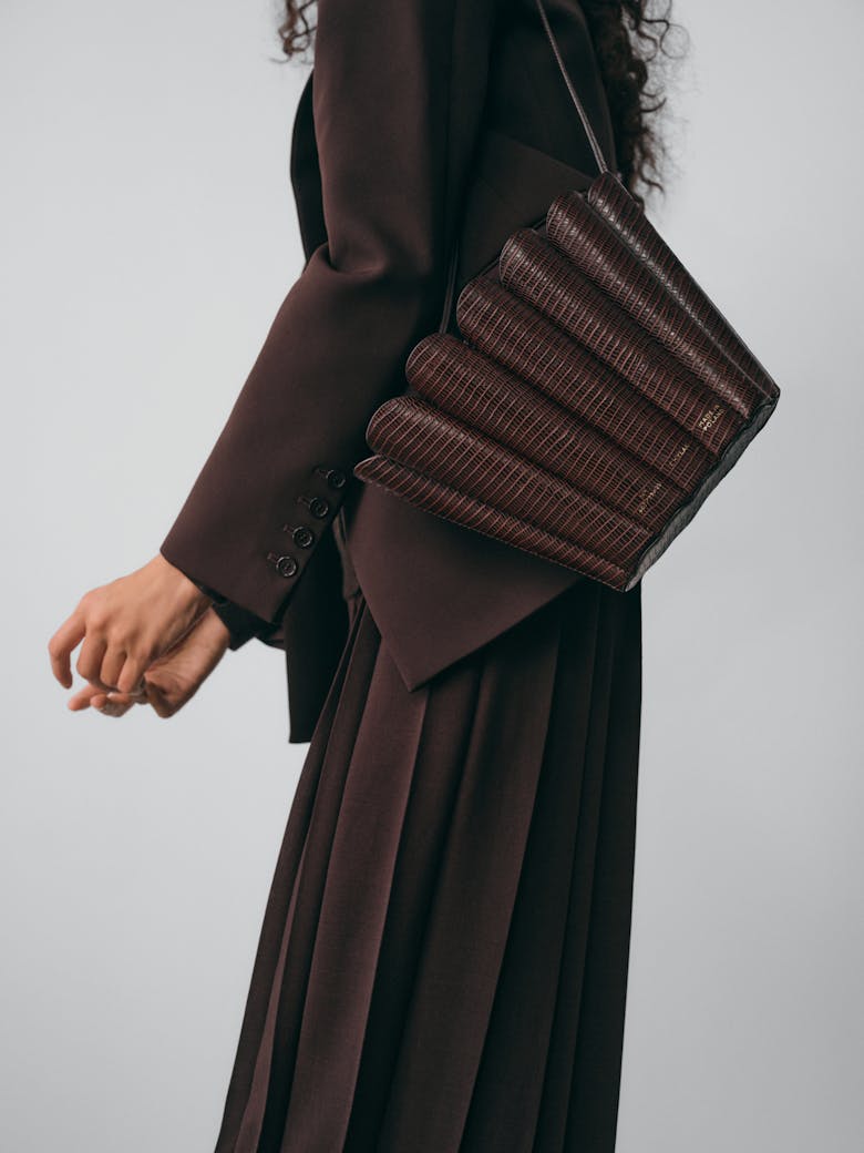 Small Shell Bag “brown lizard”