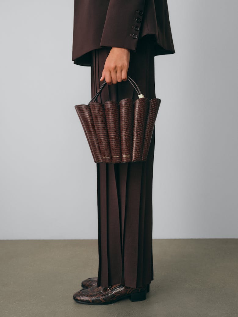 Small Shell Bag “brown lizard”