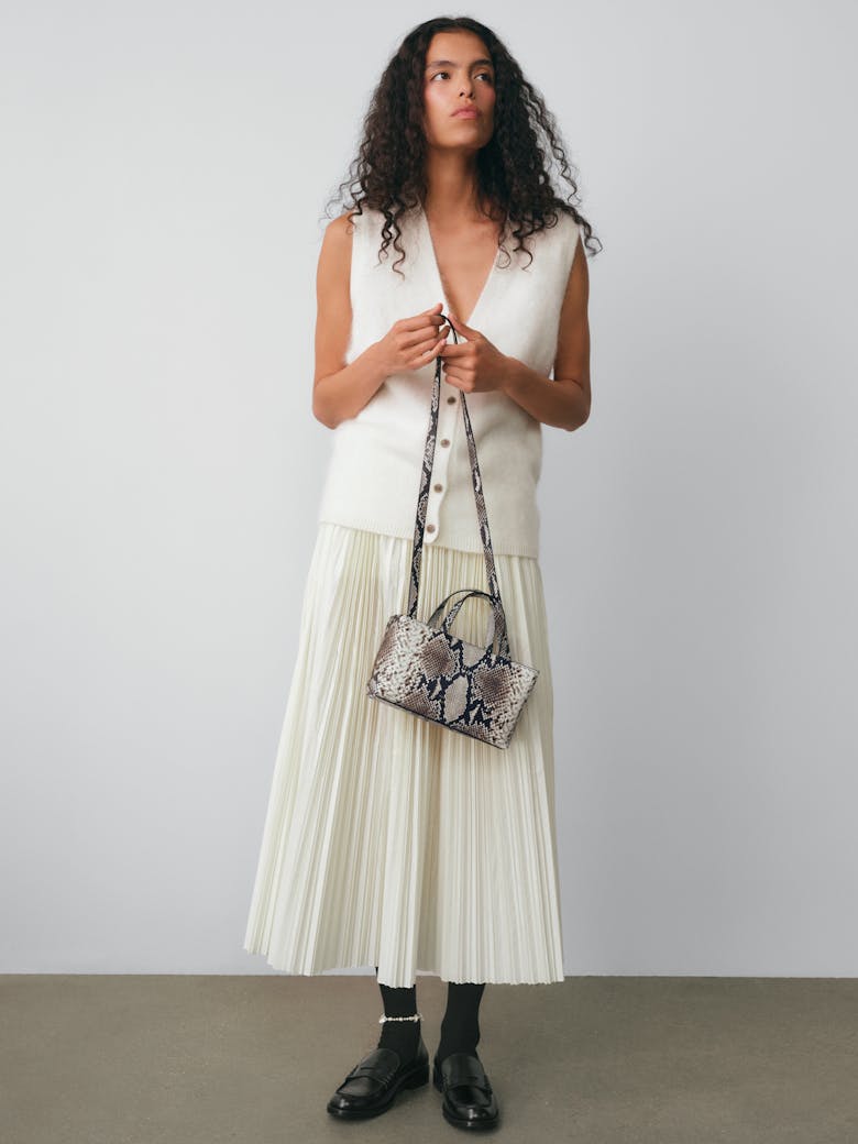 Small Tote Bag “black and white python”