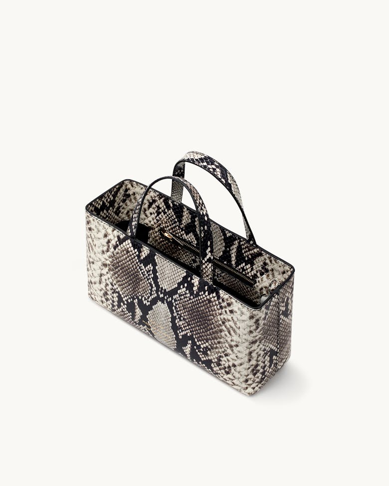 Small Tote Bag “black and white python”