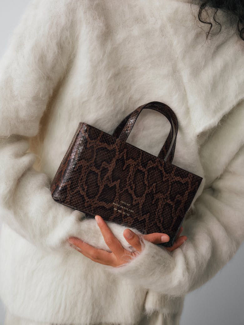 Small Tote Bag “brown python”