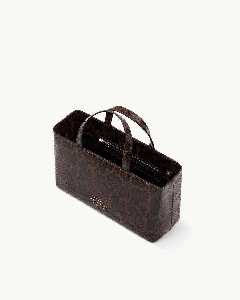 Small Tote Bag “brown python”