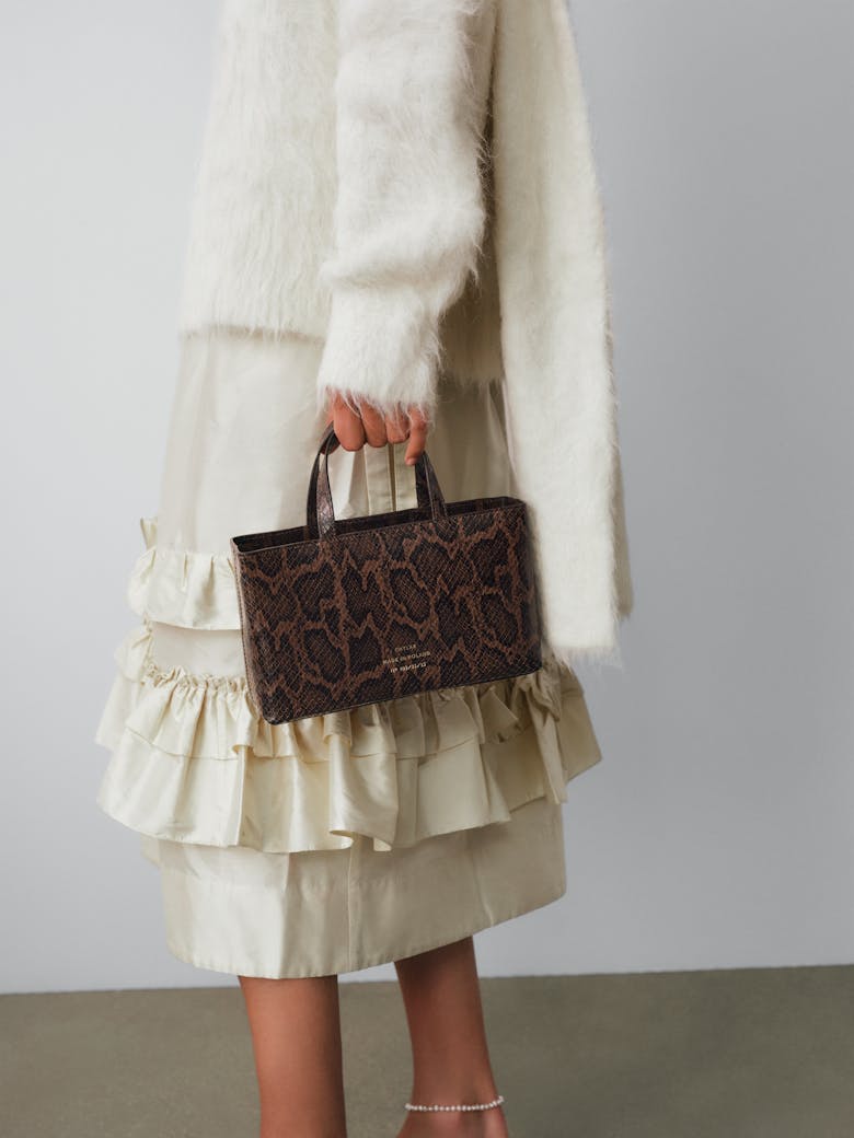 Small Tote Bag “brown python”