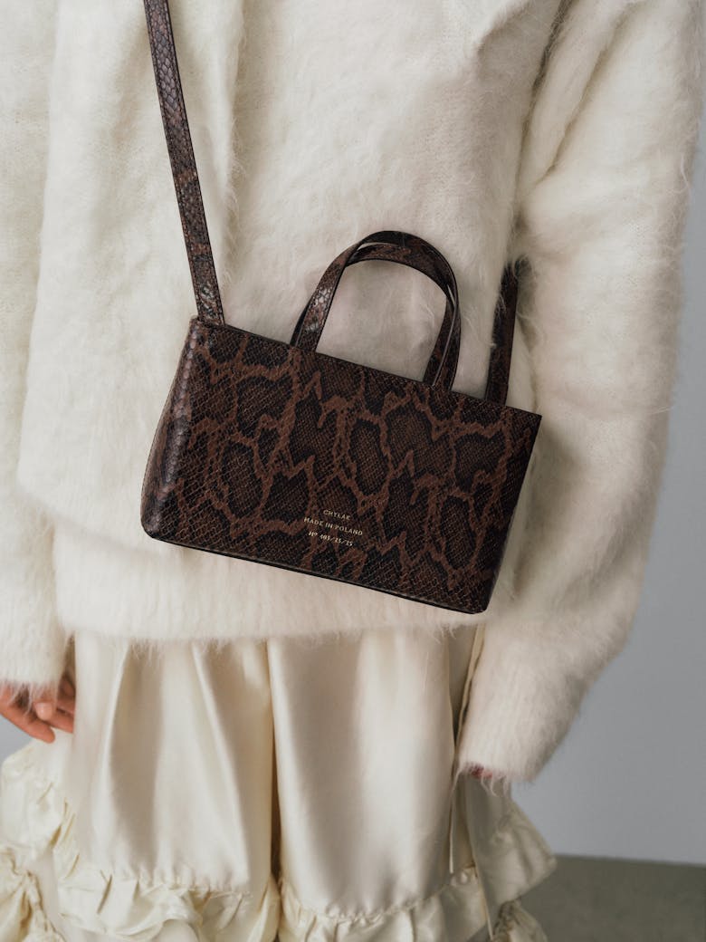 Small Tote Bag “brown python”