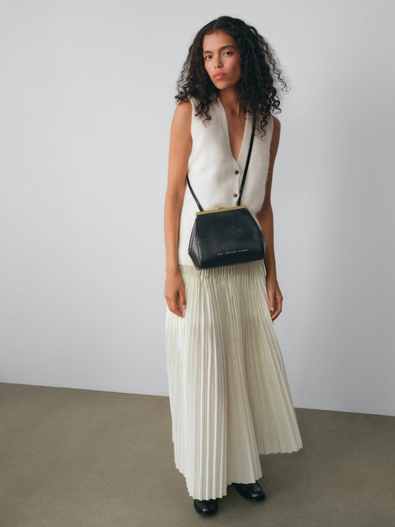 Tall “Vintage” Frame Bag “black lizard”