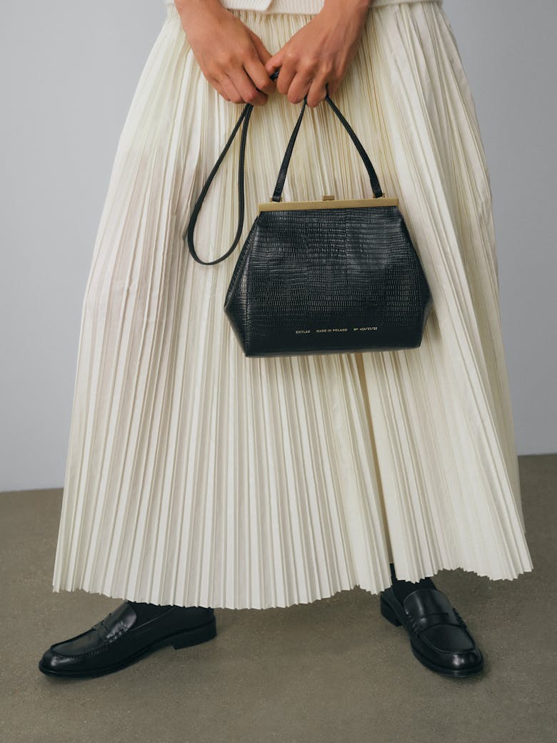 Tall “Vintage” Frame Bag “black lizard”