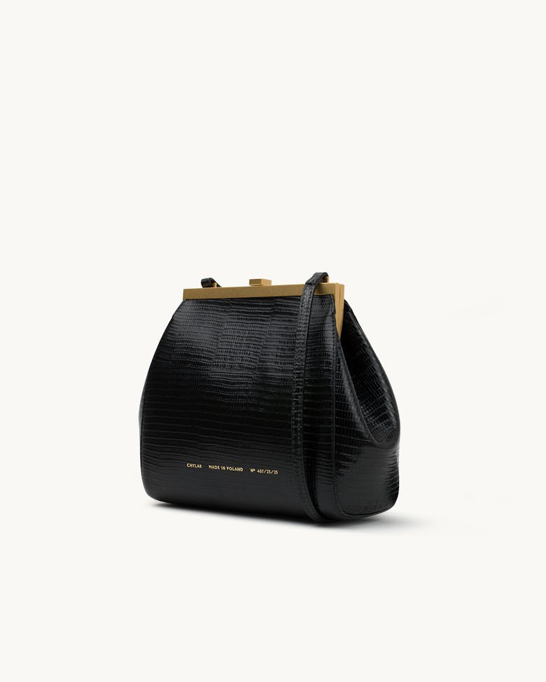 Tall “Vintage” Frame Bag “black lizard”