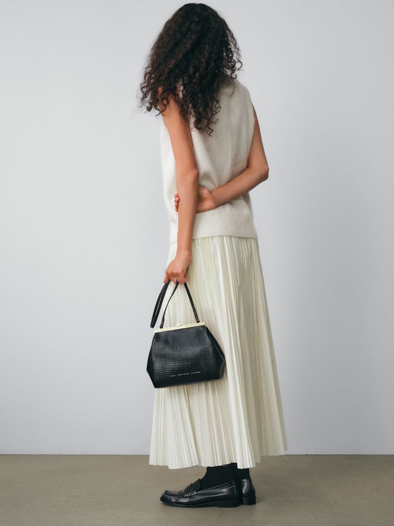 Tall “Vintage” Frame Bag “black lizard”