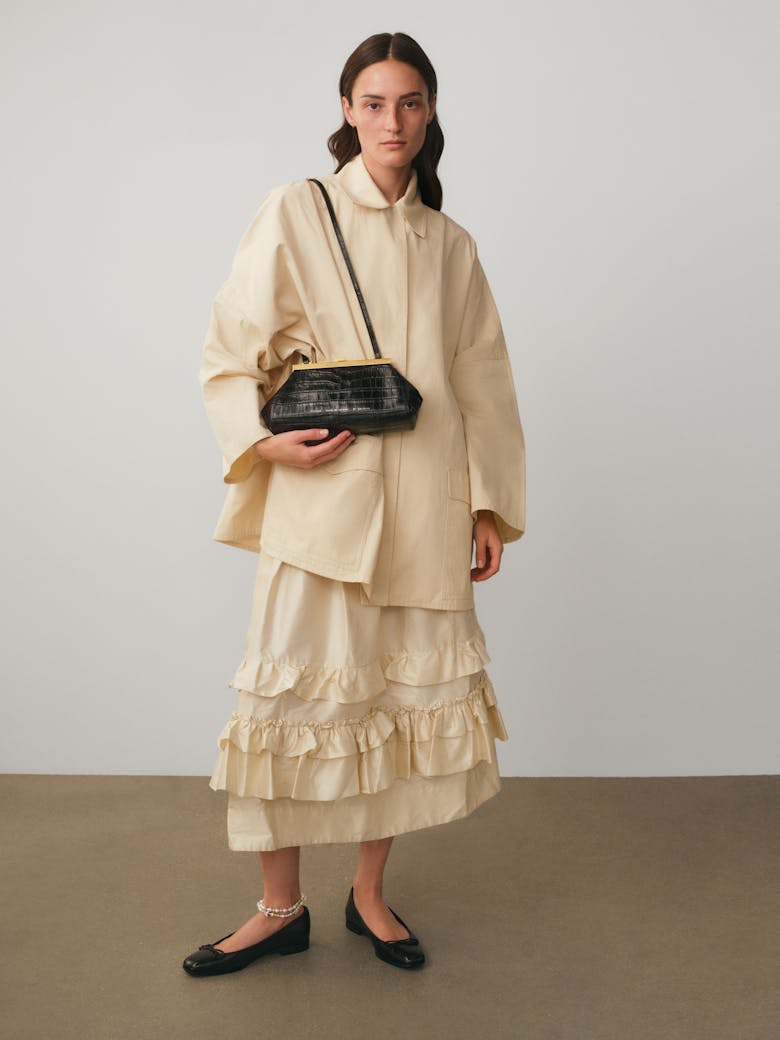 “Vintage” Frame Bag “glossy black crocodile”