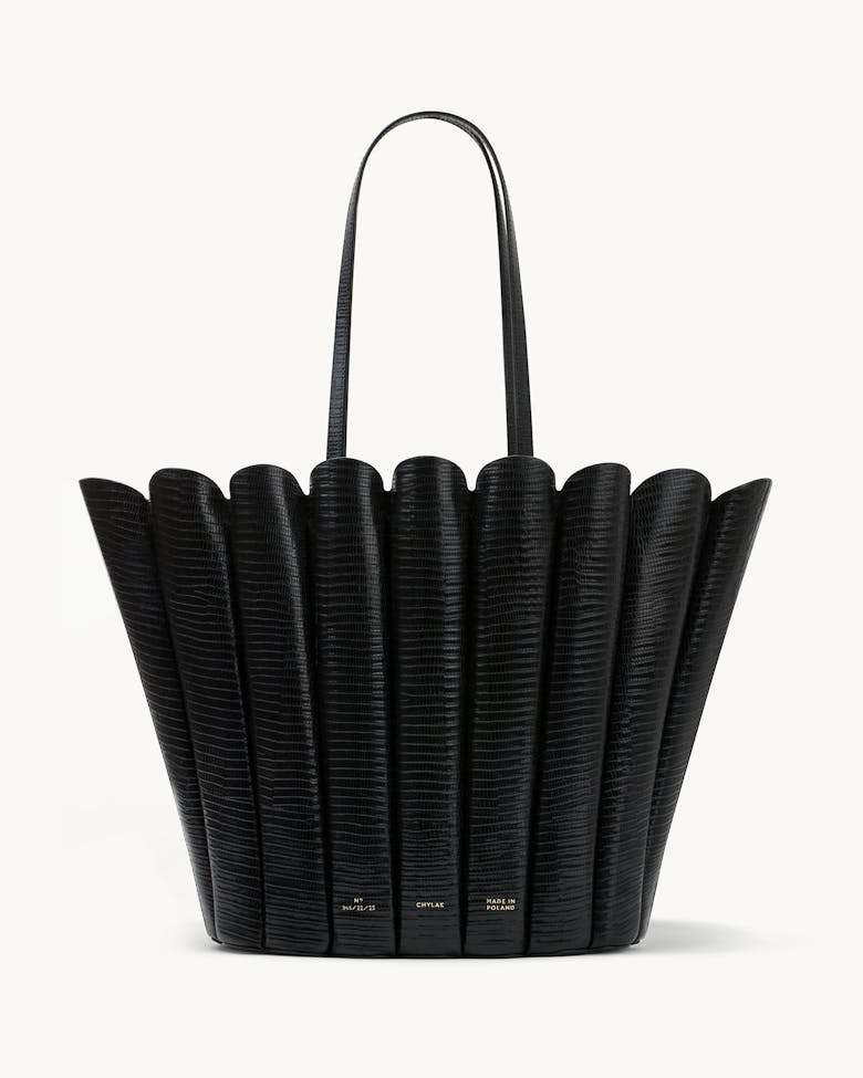 Oversize Shell Bag “black lizard”