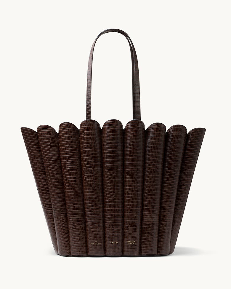 Oversize Shell Bag “brown lizard”