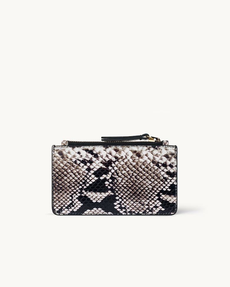 Zippered Cardholder “black and white python”